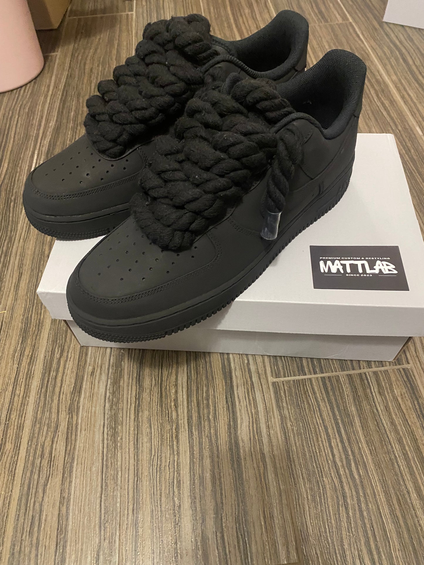 Airforce One Black Matte Rope Laces