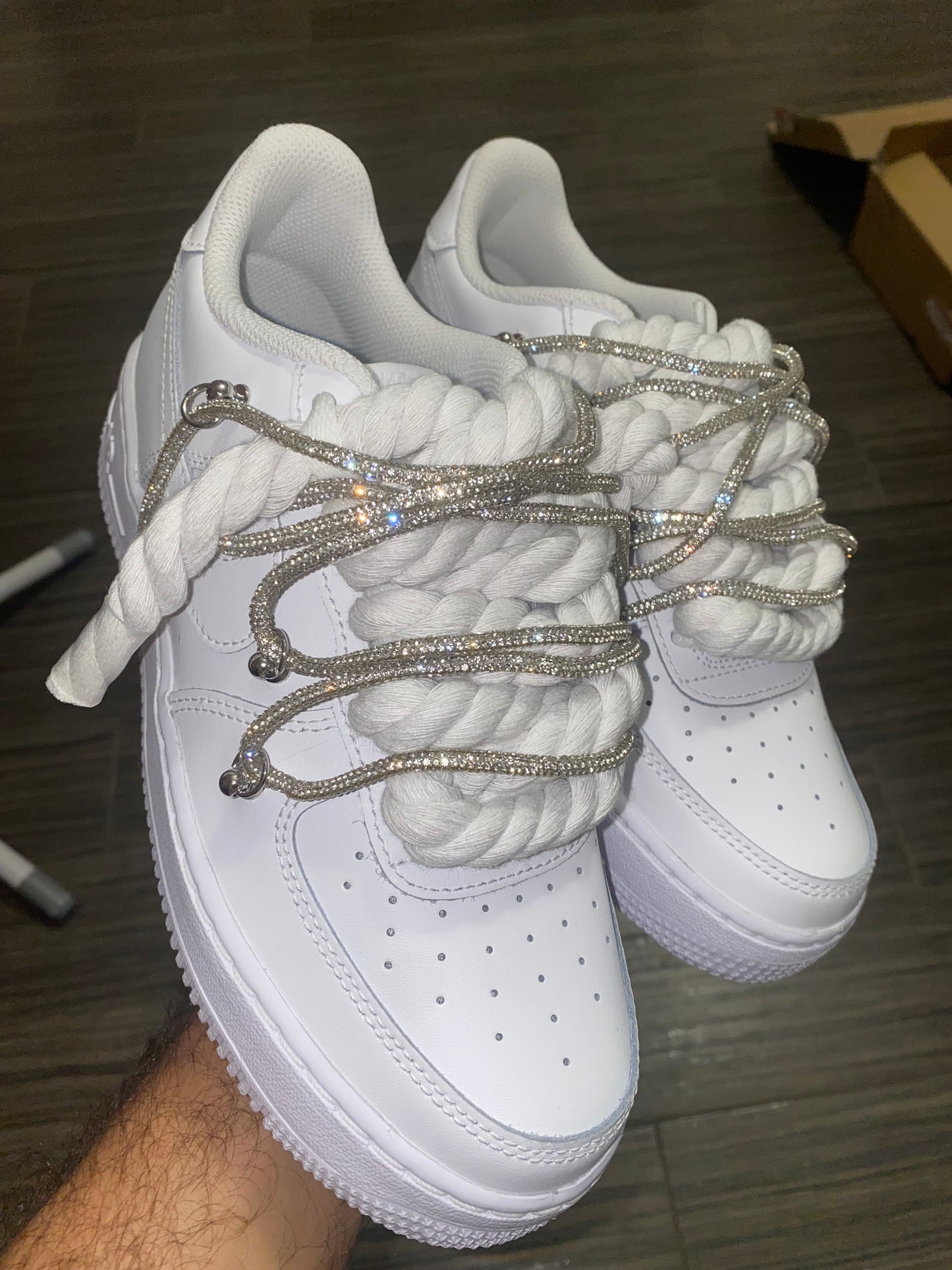 🤍✨ Air Force 1 Custom “Swaroski Rope” 💎