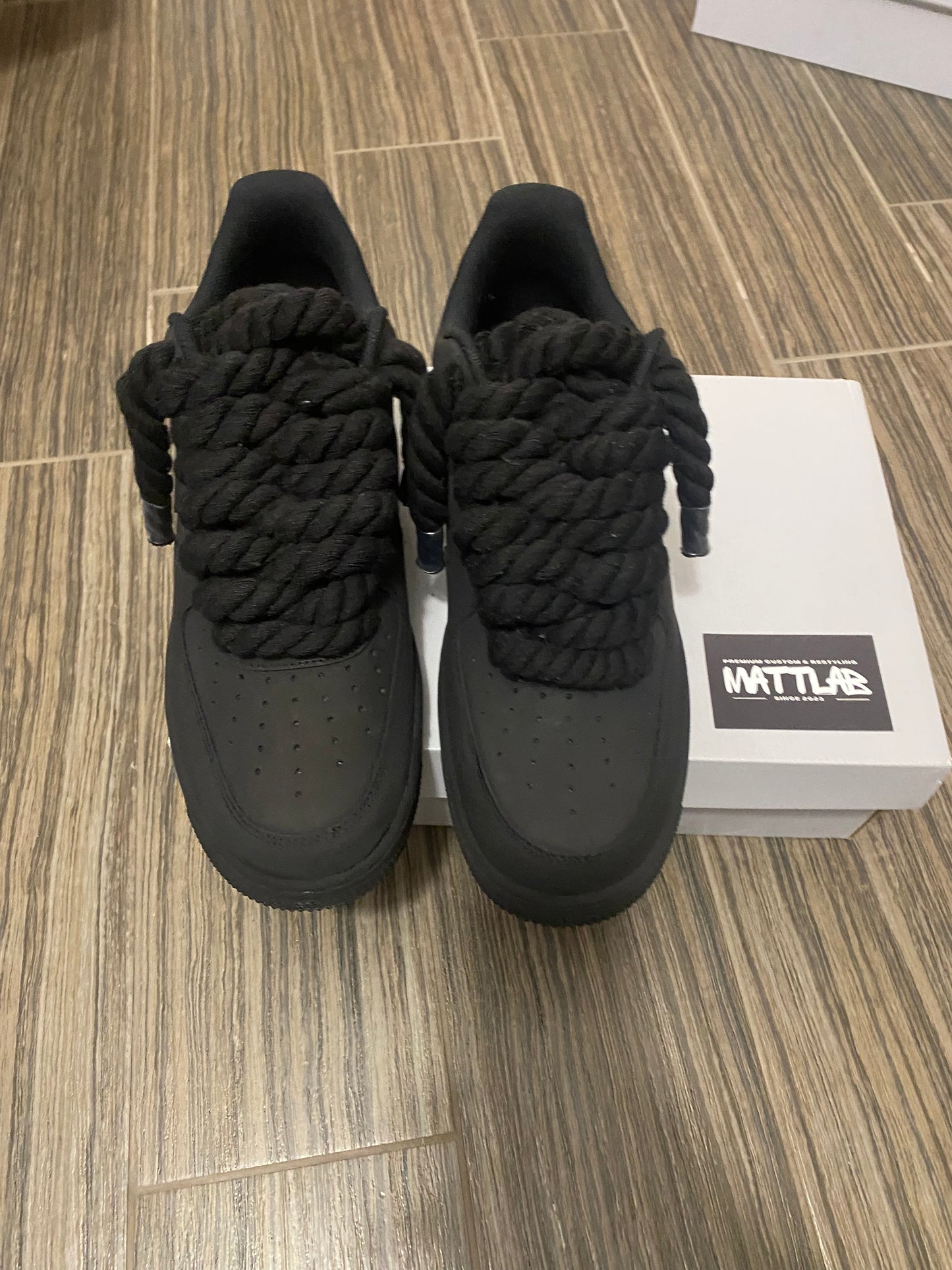 Airforce One Black Matte Rope Laces