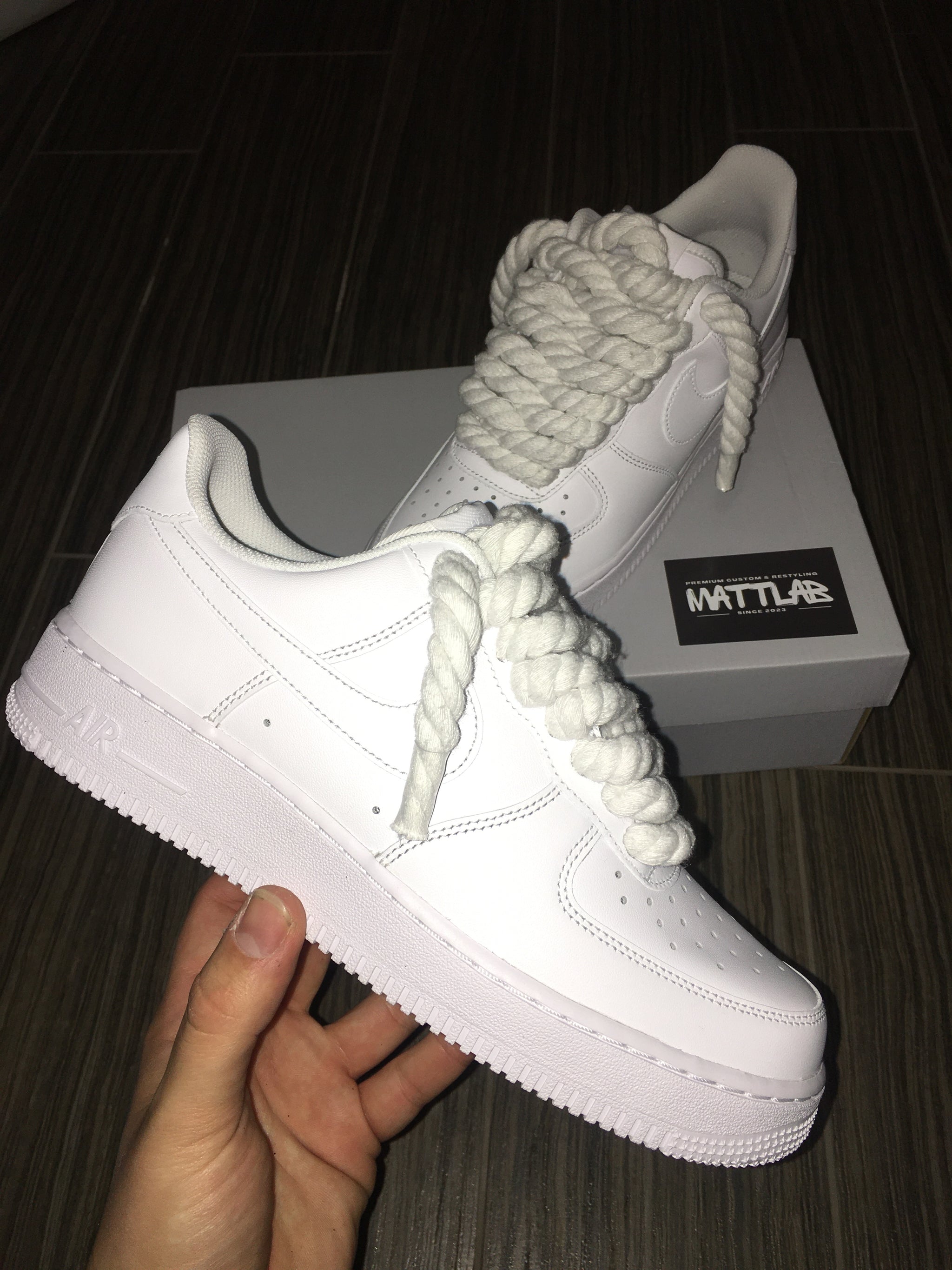 🤍 Air Force 1 Custom “Pure Rope” 🪢