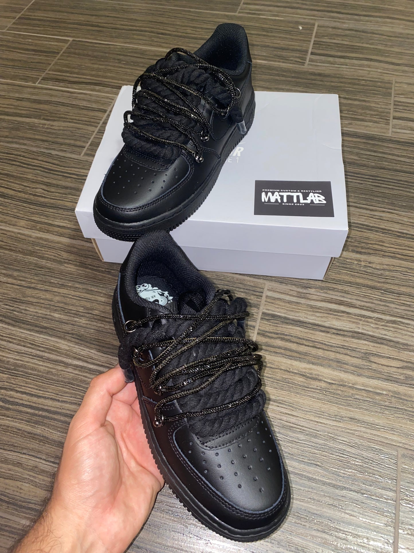 🖤Airforce 1 Custom Black Swarovski 💎✨