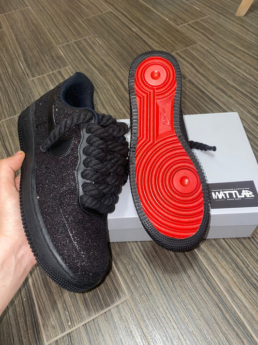 Air Force 1 Glitter Suola Rossa