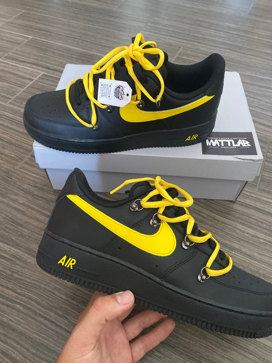🟡 Air Force 1 Custom “Black & Yellow” 🖤