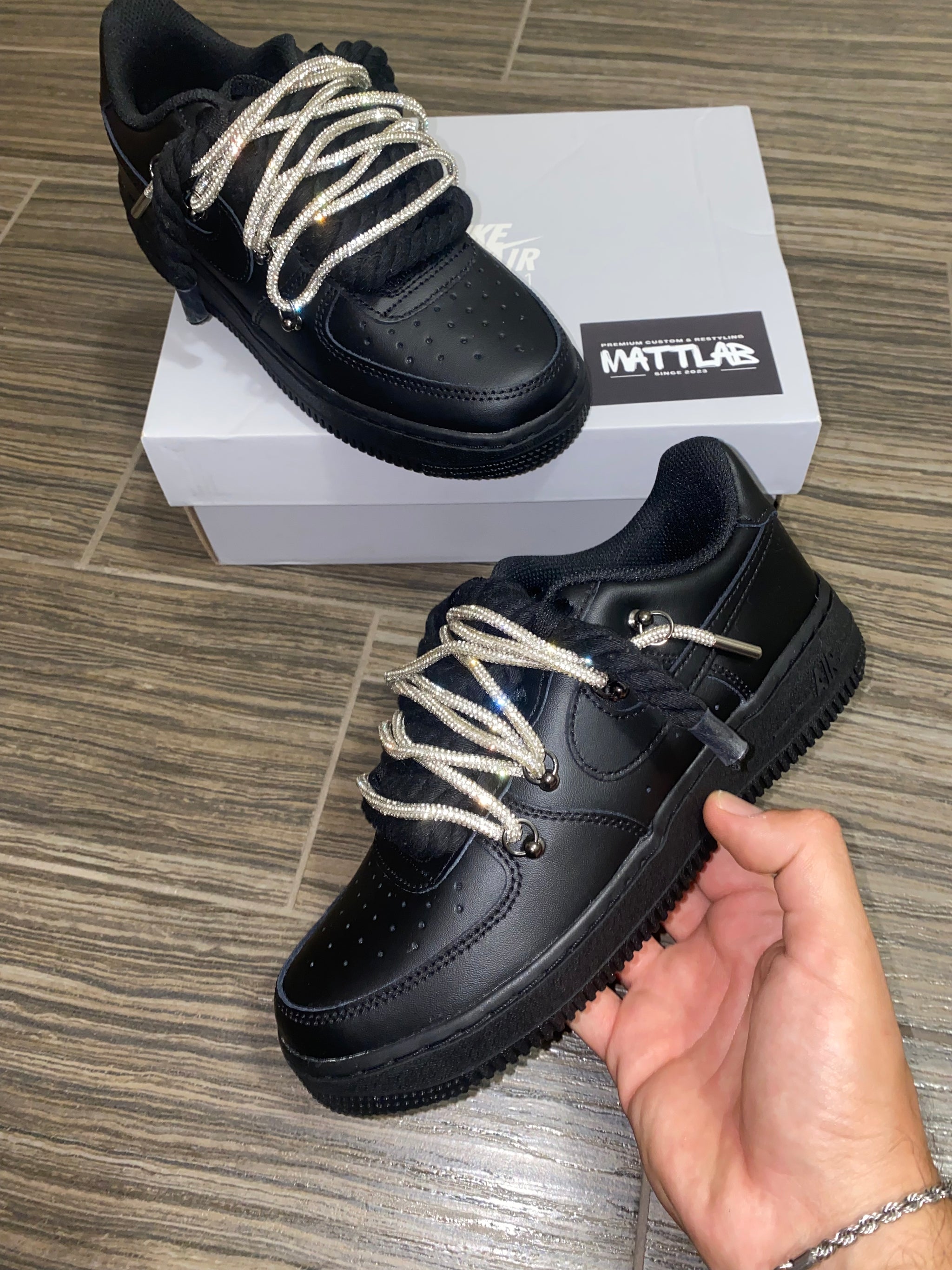 Airforce 1 Custom Black Swarovski 💎✨
