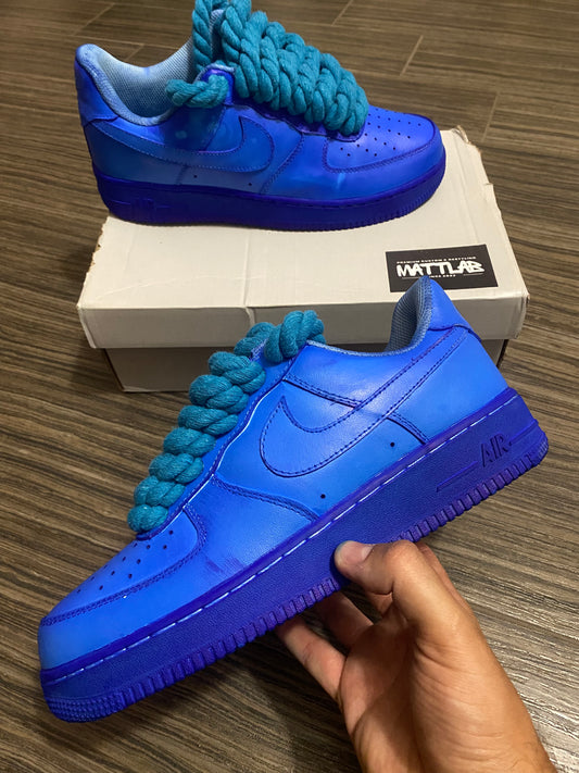 🔵 Air Force 1 Fat Custom “Blue Wave”