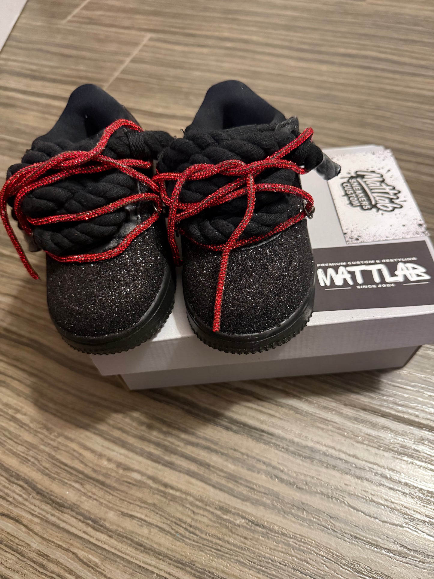 Airforce 1 Baby Glitter Red Overlaces