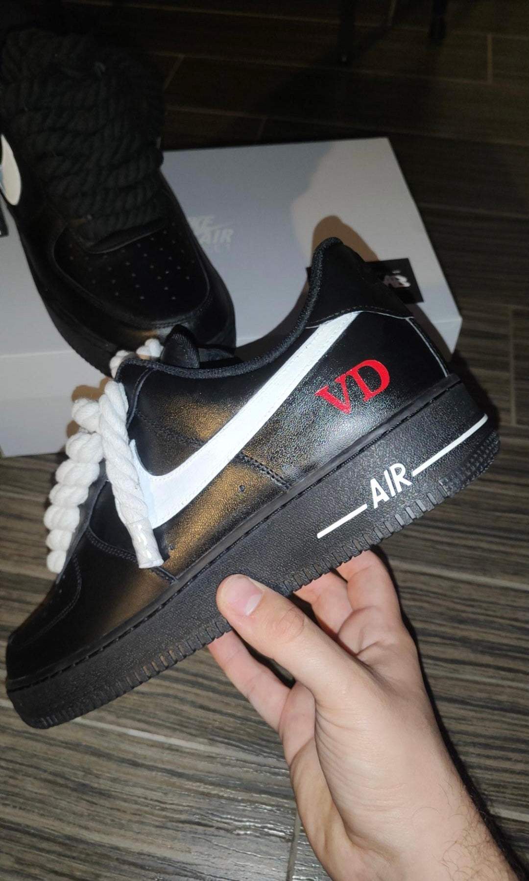 ⚫️ Air Force 1 Custom “Mono ID” 🔴