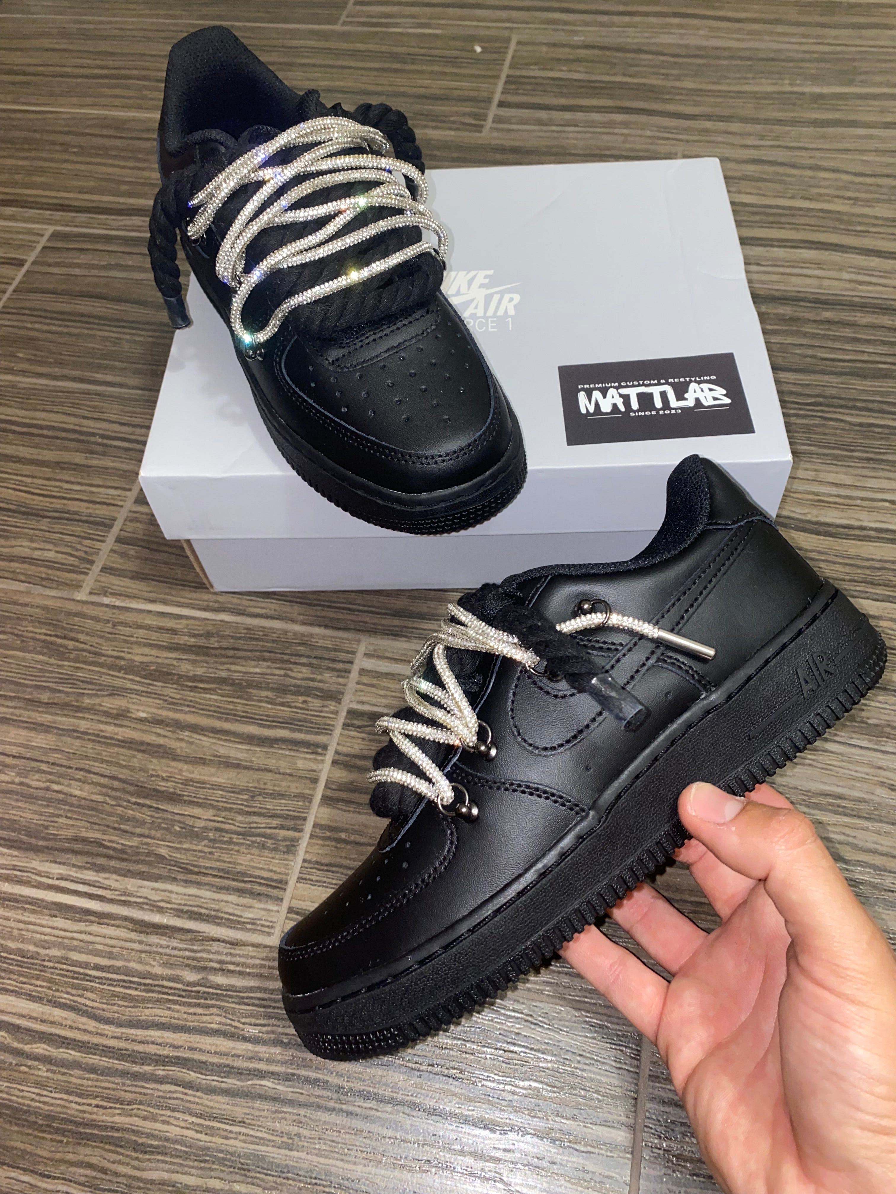 Airforce 1 Custom Black Swarovski 💎✨