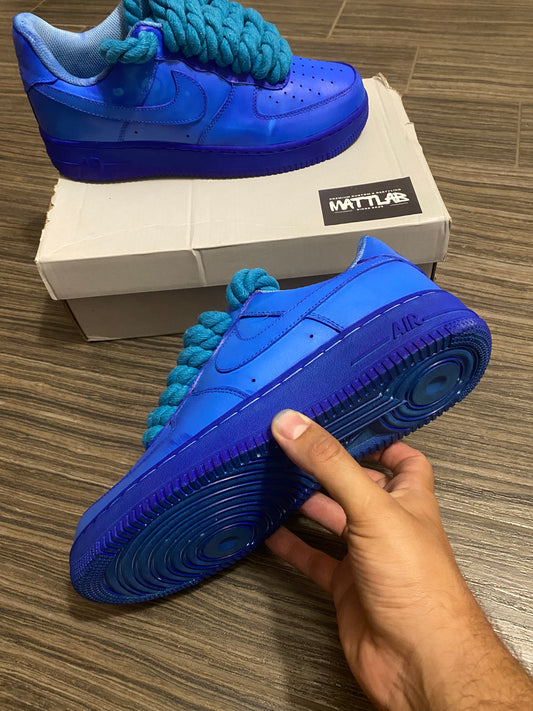 🔵 Air Force 1 Fat Custom “Blue Wave”