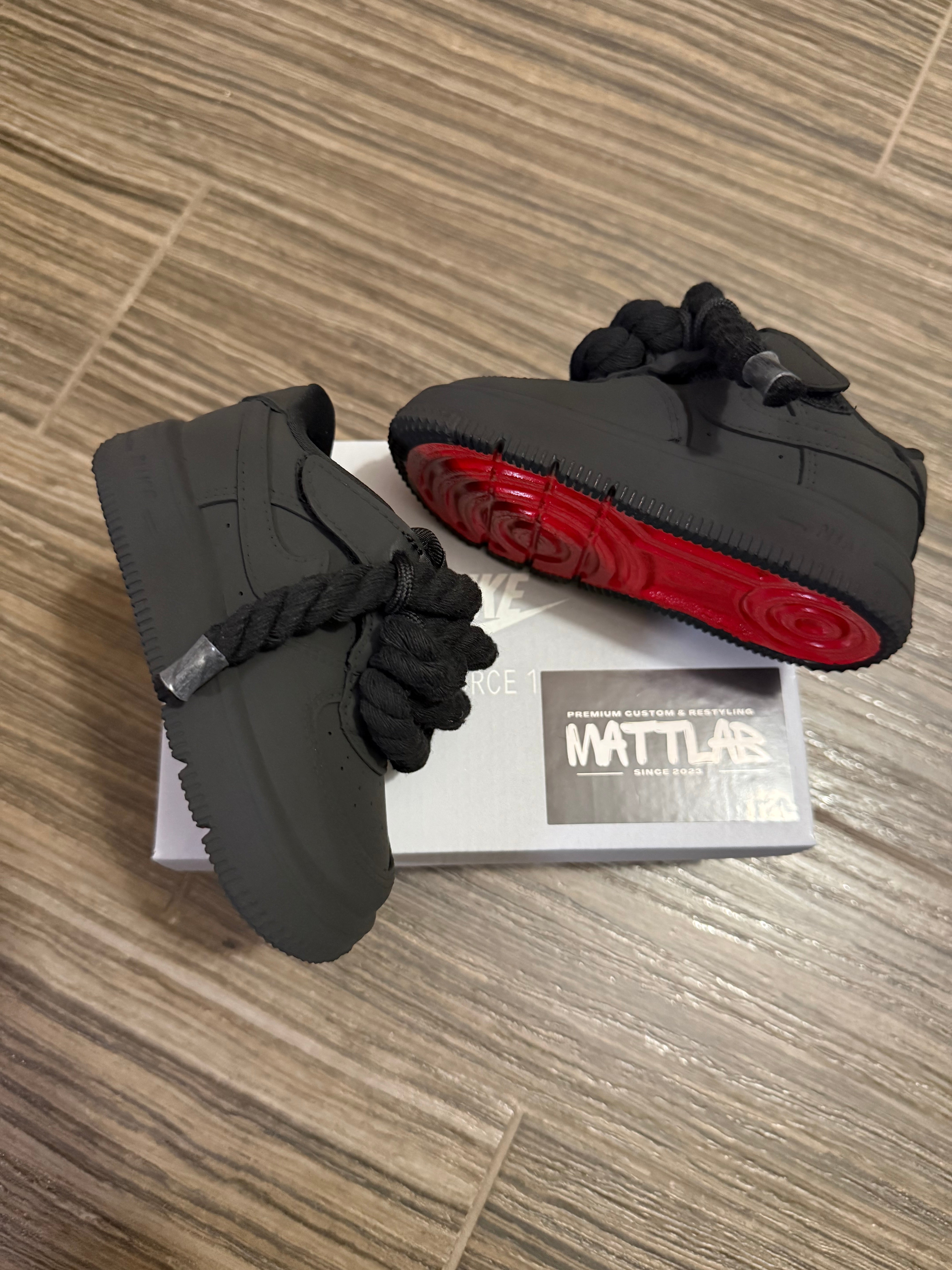 🖤 Air Force 1 Baby Nero Opaco