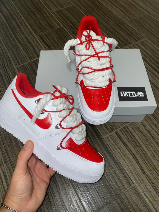 🔴 Air Force 1 Custom “Red Control” ⚪