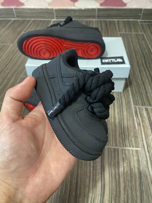 🖤 Air Force 1 Baby Custom “Shadow Flame” 🔴
